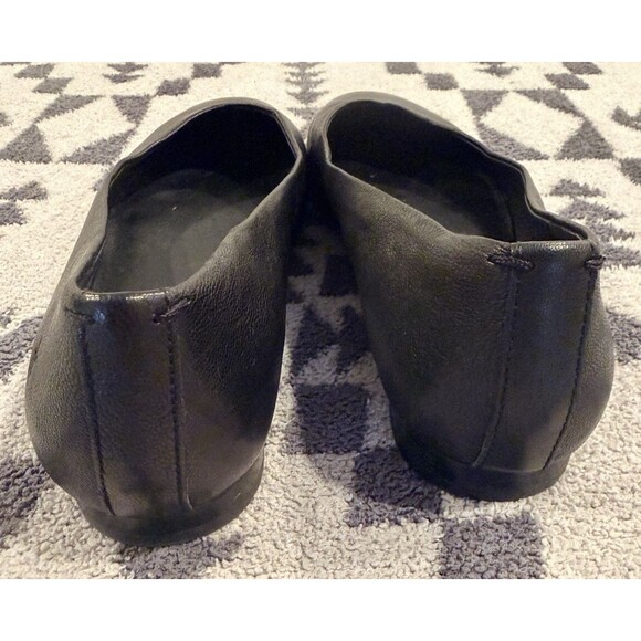 Frye Dana Square Toe Black Leather Ballet Flats Size 10 EUC!! - Picture 3 of 6